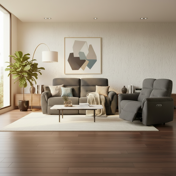 Joan Power Sofa + Loveseat with USB by Acme Furniture - Gray