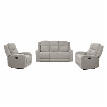 Napoli Sofa, Loveseat and Recliner Chair Set by Best Home - Gray