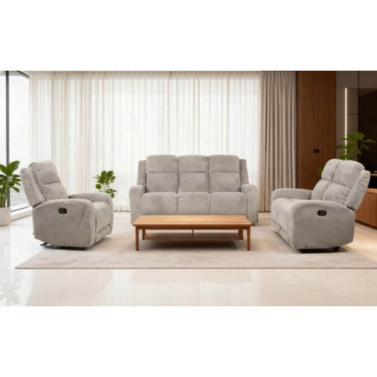 Napoli Sofa, Loveseat and Recliner Chair Set by Best Home - Gray
