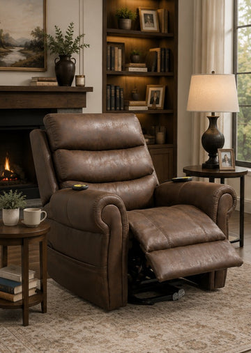 Austria Power Lift Chair with Massage by Best Home - Brown