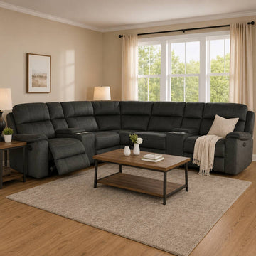 Bella Power Reclining Sectional Sofa by Best Home - Gray