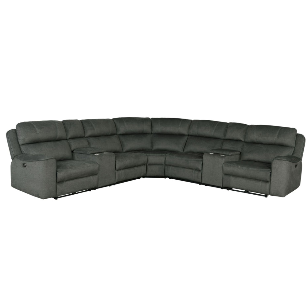 Bella Power Reclining Sectional Sofa by Best Home - Gray