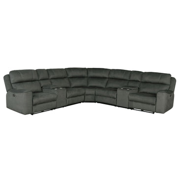 Bella Power Reclining Sectional Sofa by Best Home - Gray