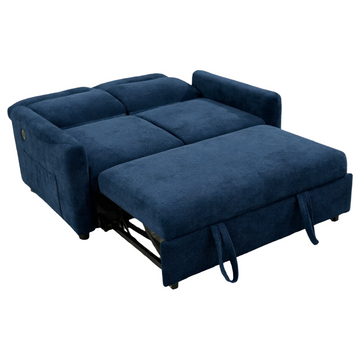 France Blue Sleeper Loveseat Sofa