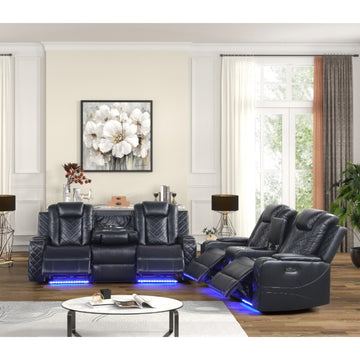 Kingston Power Motion Sofa with Loveseat by Best Home - Black