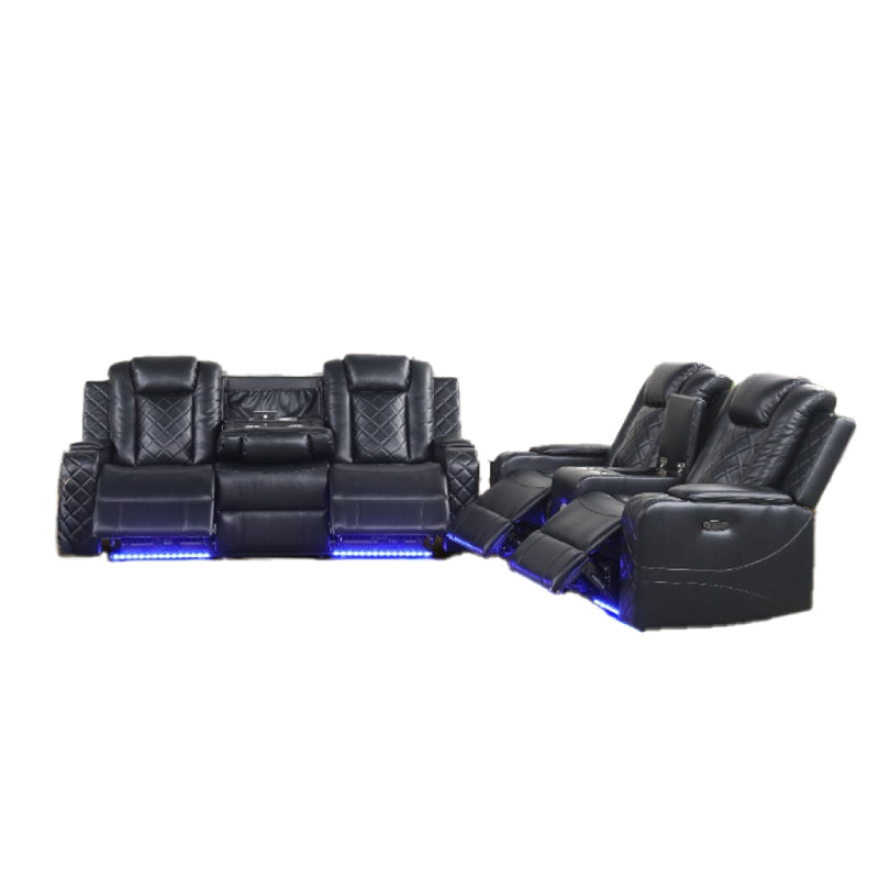 Kingston Power Motion Sofa with Loveseat by Best Home - Black