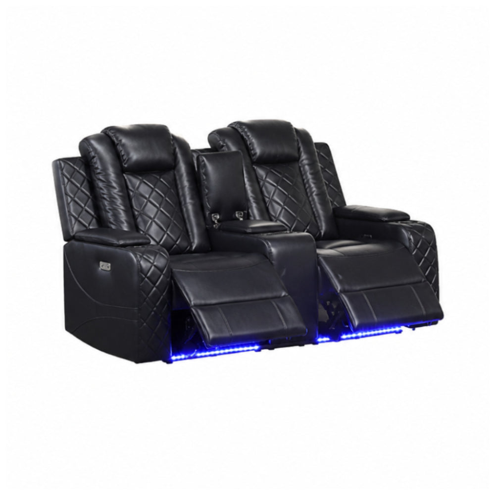 Kingston Power Motion Sofa with Loveseat by Best Home - Black