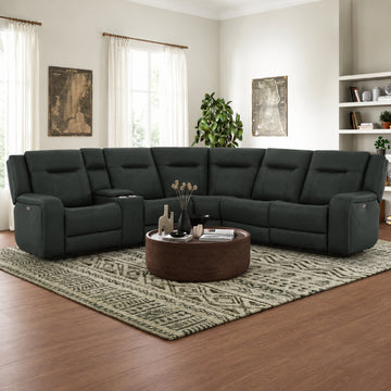 Blum Power Sectional Sofa by Best Home - Black