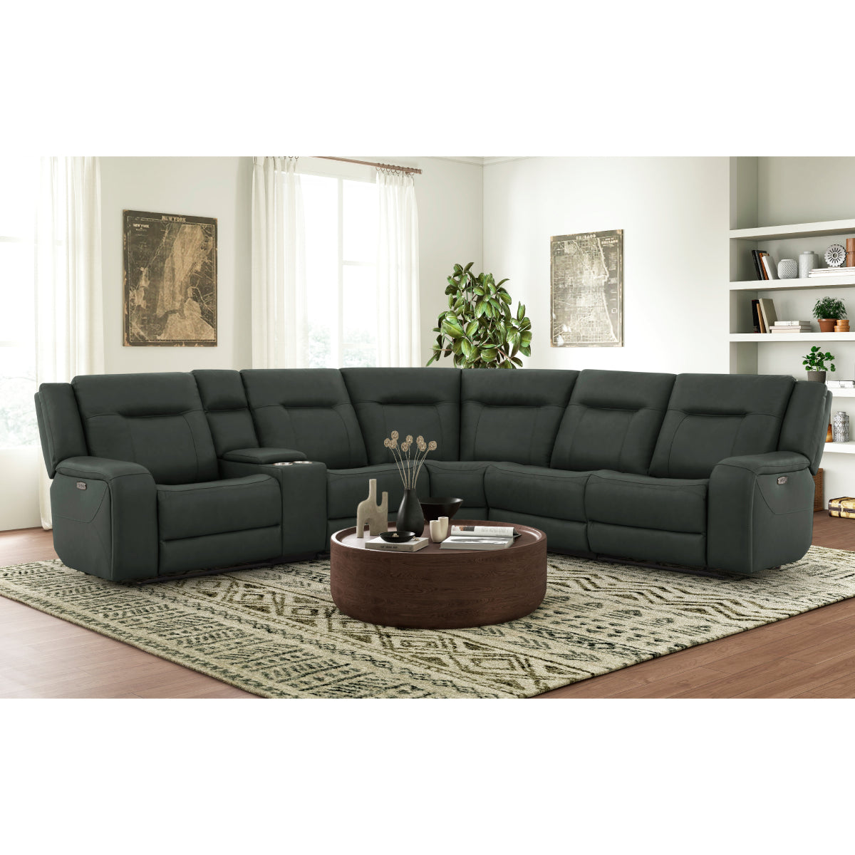 Blum Power Sectional Sofa by Best Home - Black