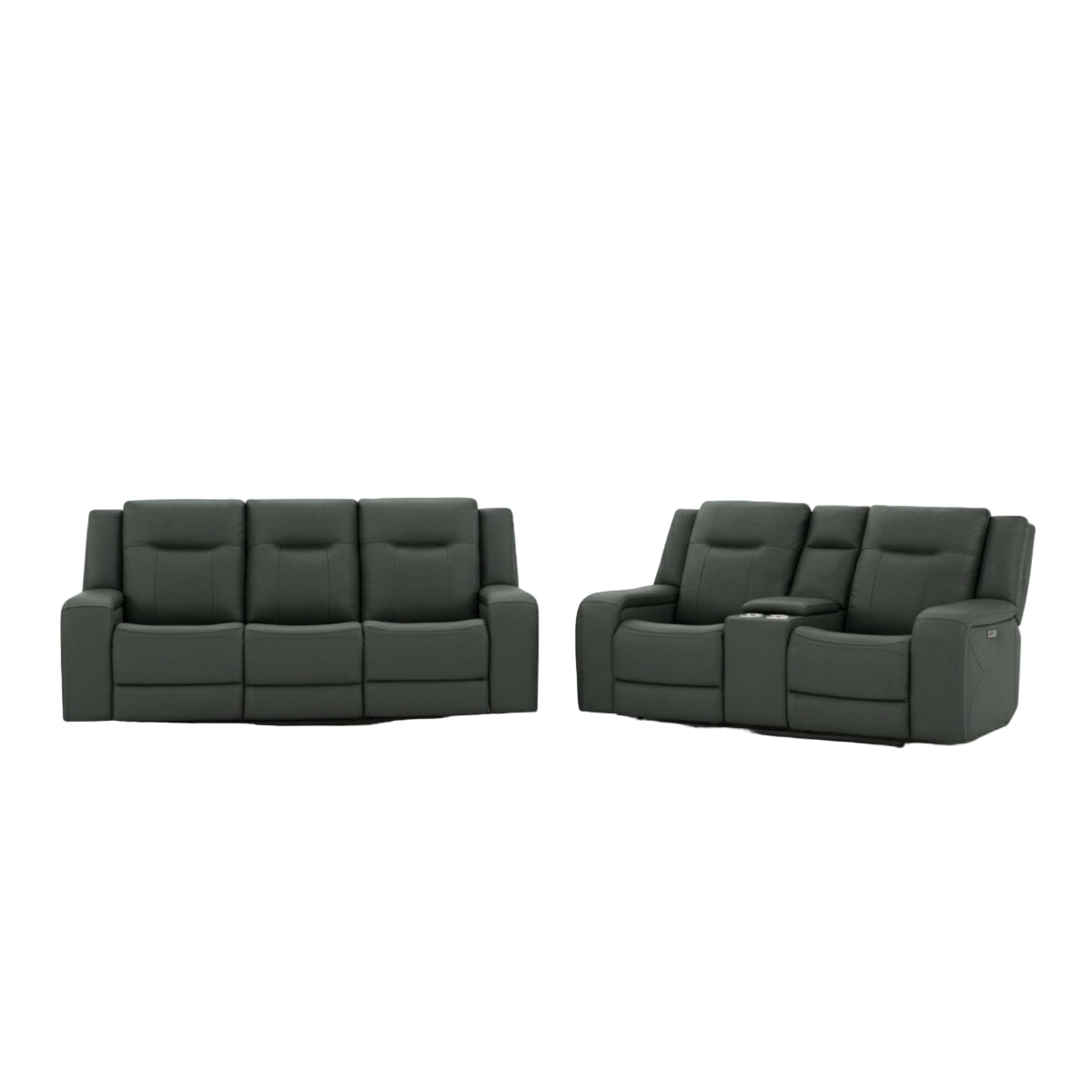 Blum Power Sofa with Reclining Loveseat by Best Home - Black