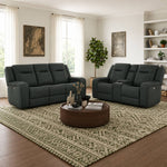 Blum Power Sofa with Reclining Loveseat by Best Home - Black