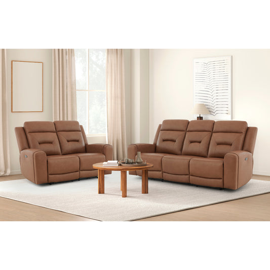 Edna Power Motion Sofa with Loveseat by Best Home - Brown