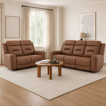 Edna Power Motion Sofa with Loveseat by Best Home - Brown
