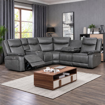 Lugano Power Motion Sectional Sofa by Best Home - Gray