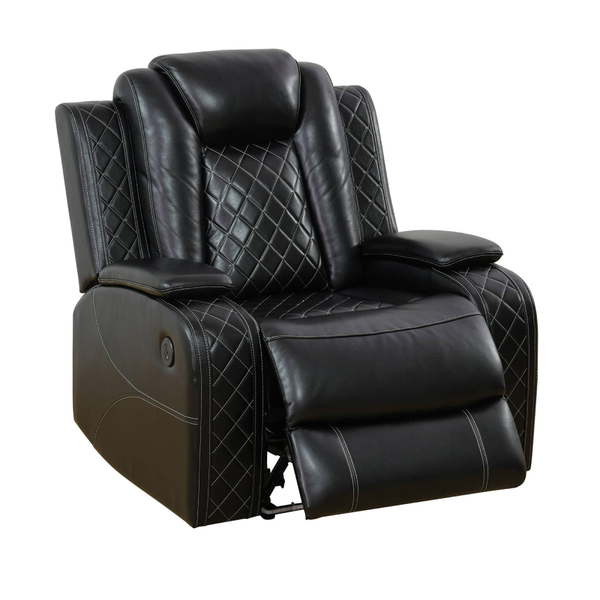 Oregon Power Motion Recliner with LED Lights by Best Home - Black