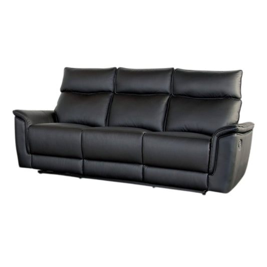Bienne 86" Sofa Manual Recliner with Flared Padded Arms by Furniture of America - Black