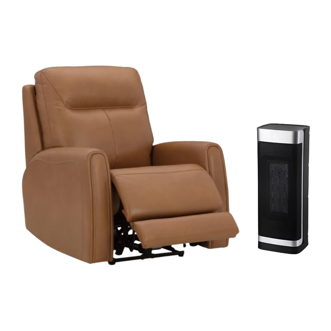 Bundle: Edna Power Recliner + Toscana 15.8" Tower PTC Heater
