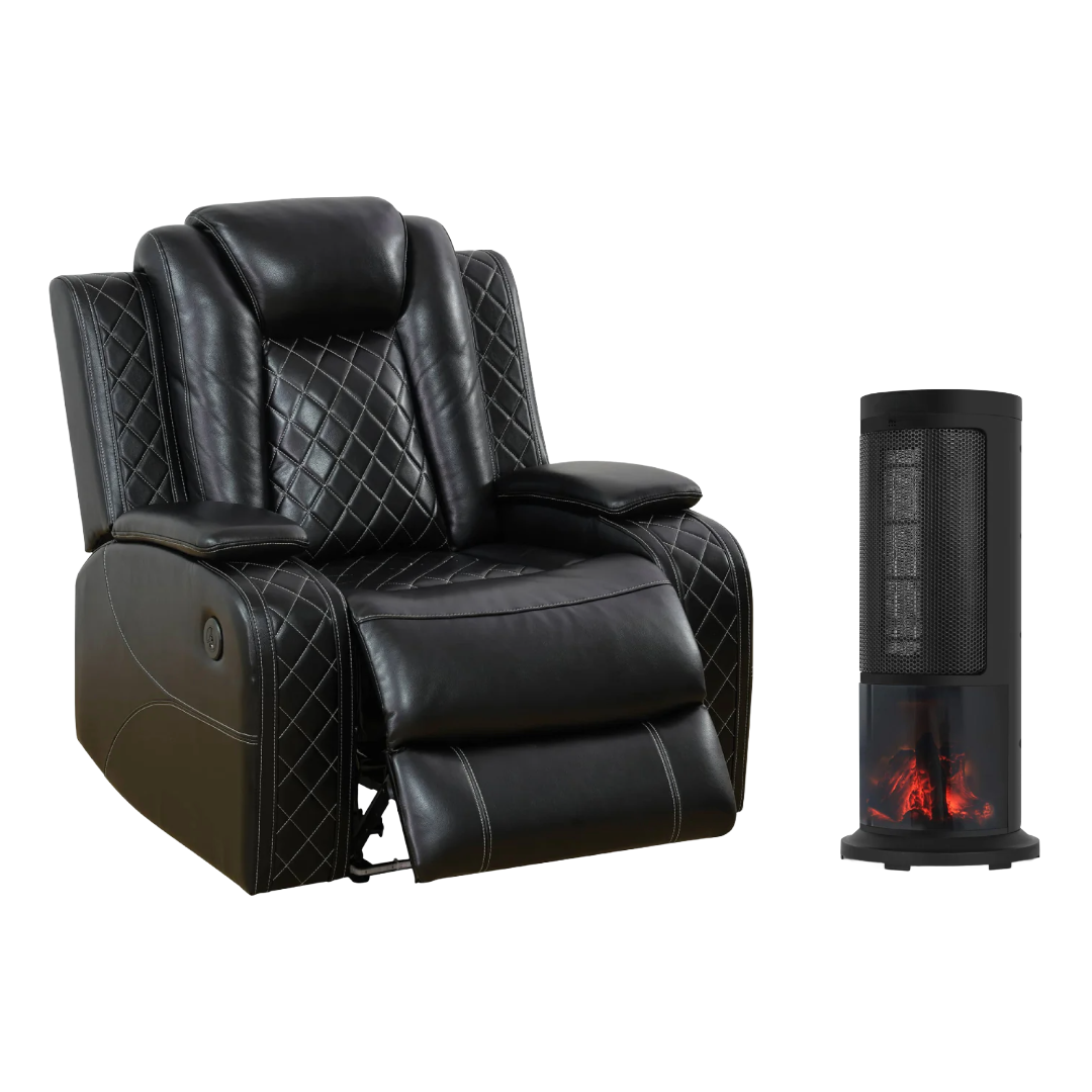 Bundle: Best Home Oregon Power Motion Recliner + Toscana KPT-1605F 16.7" Portable Space Heater