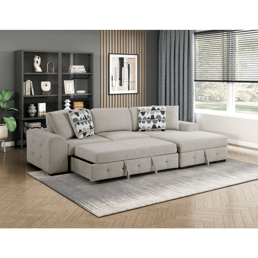 Raife Sectional with Right Chaise by Homelegance (2-Piece) - Gray