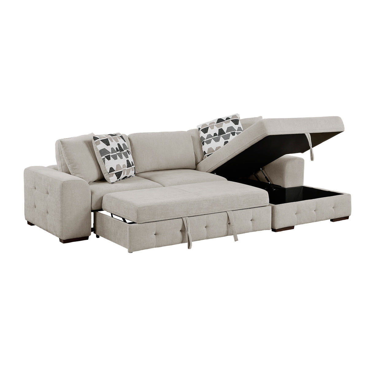 Raife Sectional with Right Chaise by Homelegance (2-Piece) - Gray