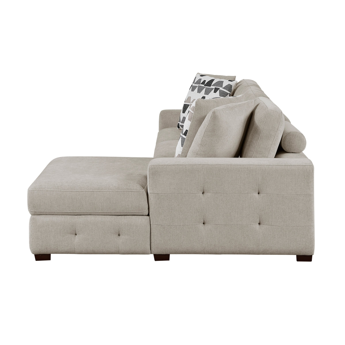 Raife Sectional with Right Chaise by Homelegance (2-Piece) - Gray