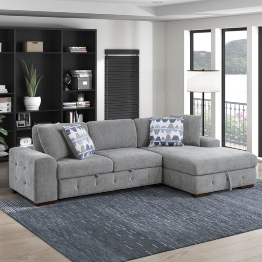 Sectional Sofa with Right Chaise by Homelegance - Gray