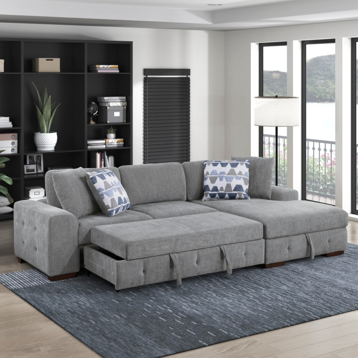 Sectional Sofa with Right Chaise by Homelegance - Gray