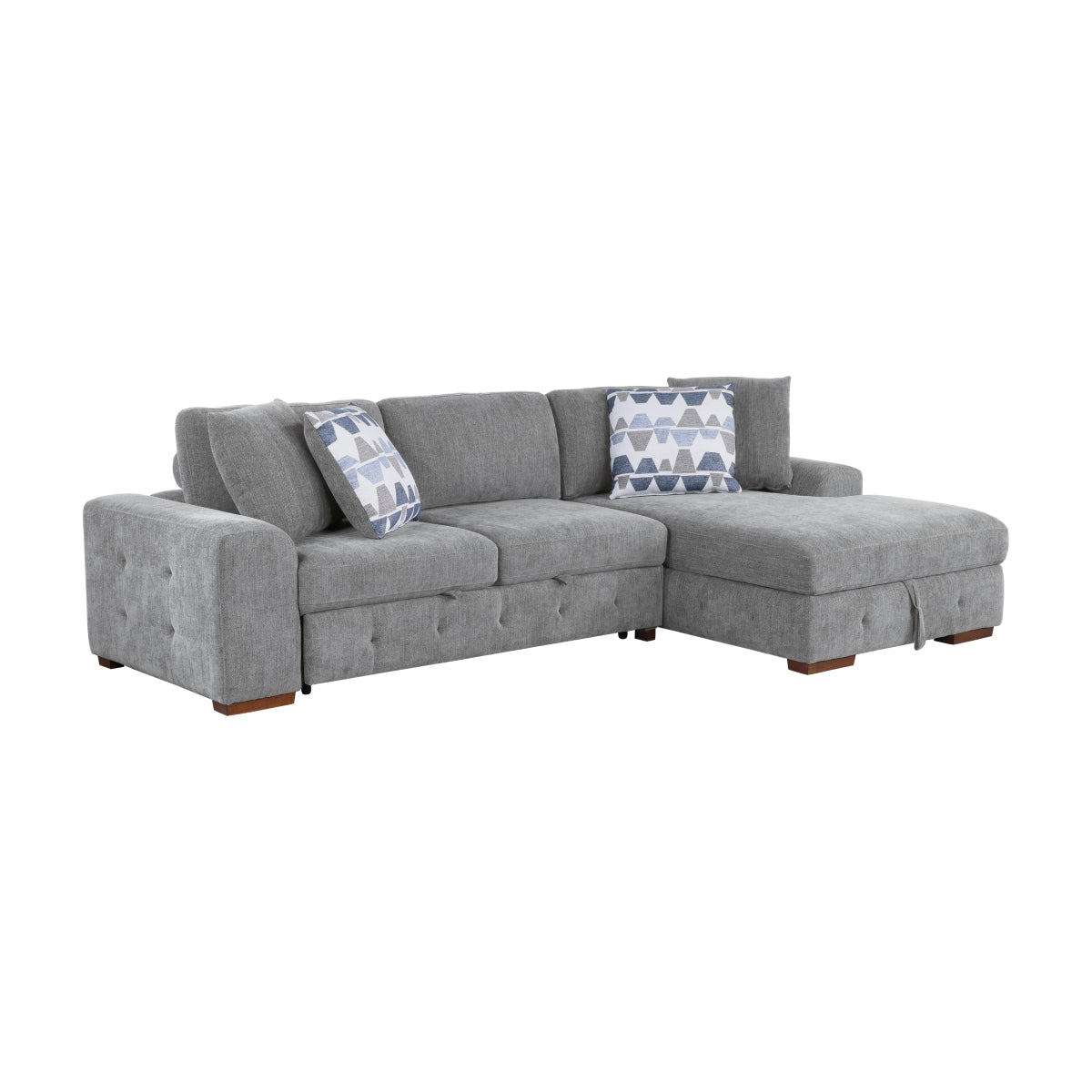 Sectional Sofa with Right Chaise by Homelegance - Gray