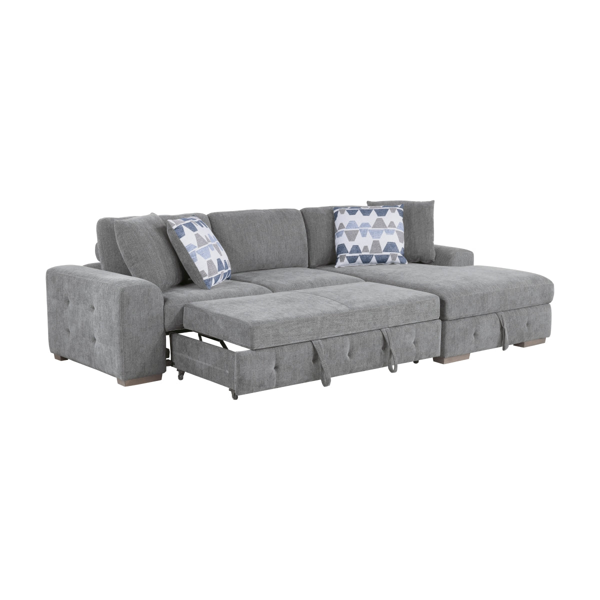 Sectional Sofa with Right Chaise by Homelegance - Gray