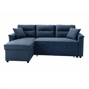 Delmar Chaise Sofa with Storage by Best Home - Blue