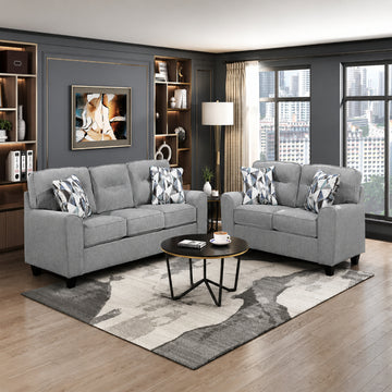 Norma Sofa and Loveseat Set by Homelegance - Gray