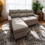 Malibu Pull Out Sofa and Chaise with Storage by Best Home - Gray