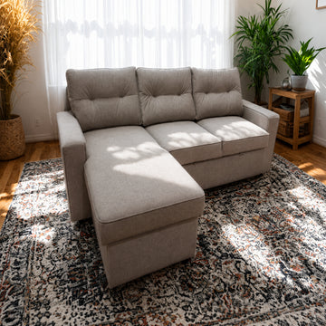 Malibu Pull Out Sofa and Chaise with Storage by Best Home - Gray
