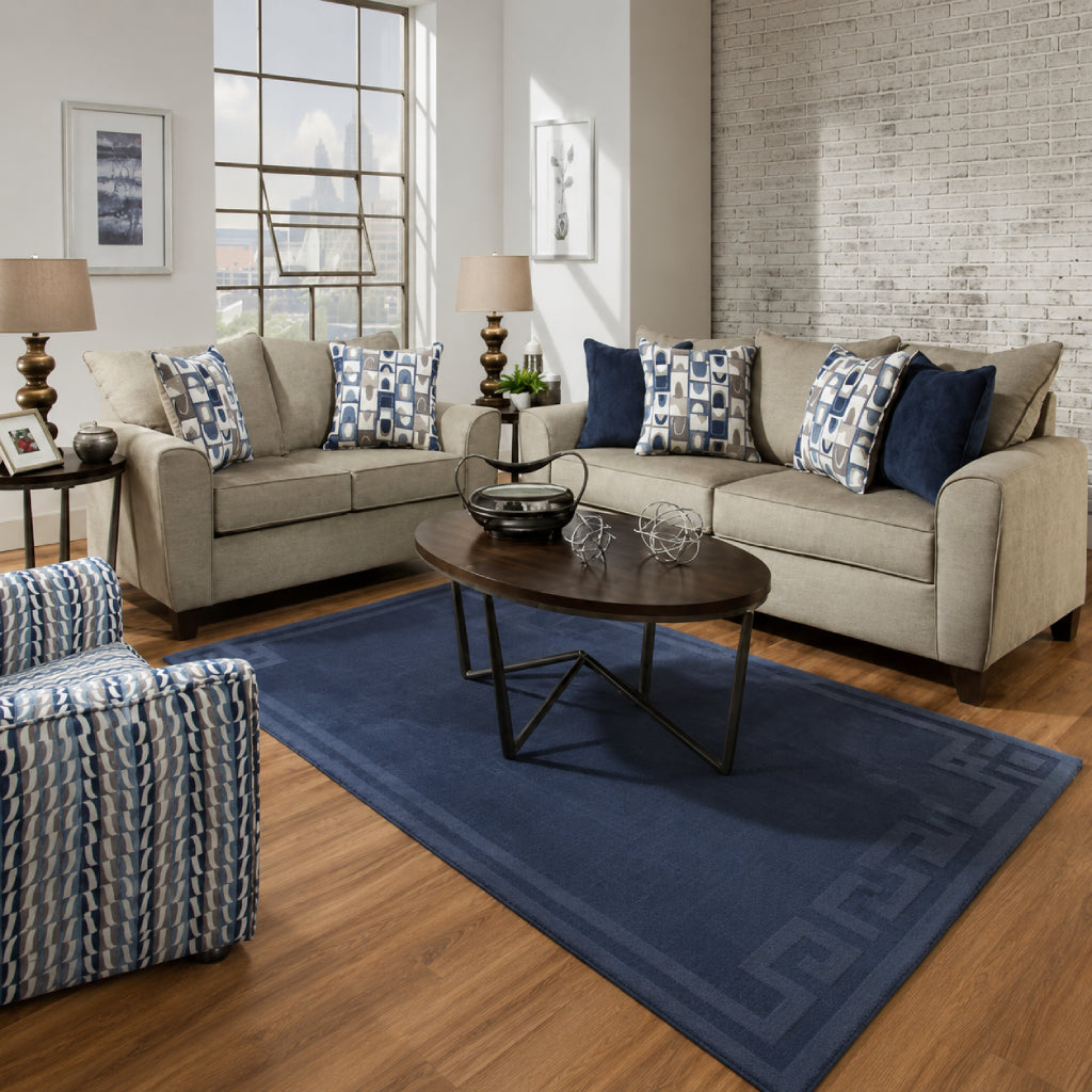 Barcelona Sofa and Loveseat with Pillows by Best Home - Beige
