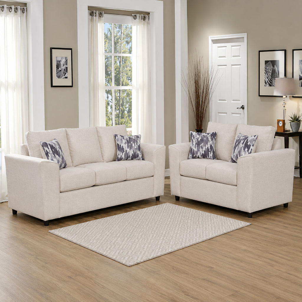 Amalfi Sofa and Loveseat by Arely Furniture - Beige– Curacao