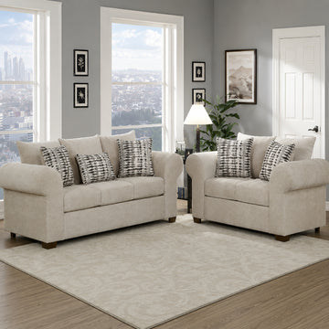 Roma Taupe Sofa and Loveseat set