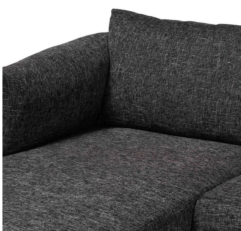 Leni Fabric Sectional Sofa in Dark Gravel Grey + Evolved Home Pillow Talk Romance 18"