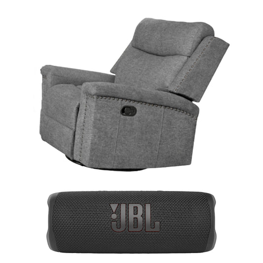 Ingram Gray Motion Reclining Chair Chair + JBL Flip 6