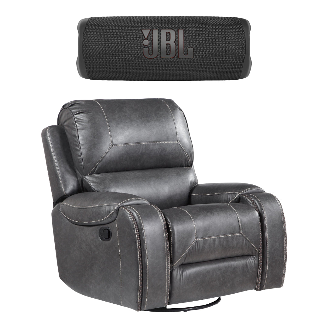 Bundle: Keily Manual Motion Swivel Glider Recliner Chair + JBL Flip 6 Portable Speaker