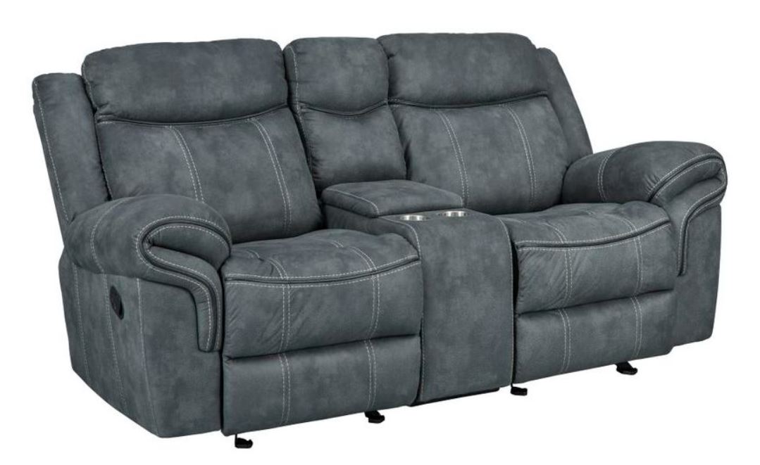 Sorrento Manual Charcoal Sofa and Gliding Loveseat