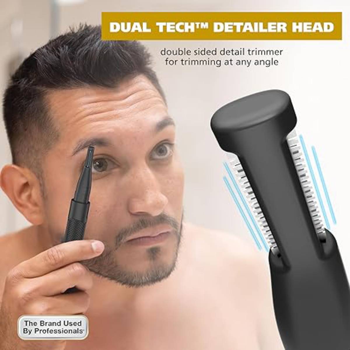 Wahl Manscaper 2 in 1 Lithium Battery Tactical Dual Sided Eyebrow & Nose Hair Trimmer(for men) - Black