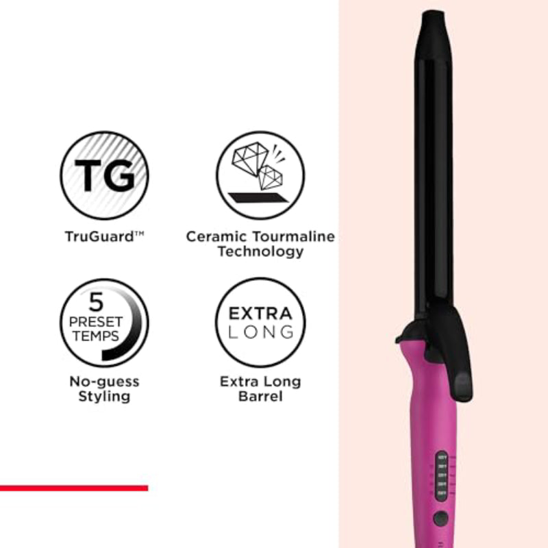 Revlon RVIR1196N1 1" Easy Heat Precision Curling Iron - Pink/Black