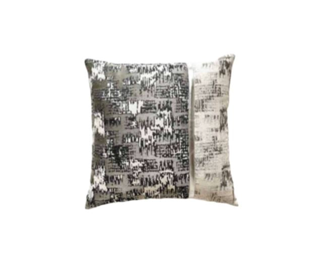 Evolved Home Metal Glam Loud 18" Decorative Throw Pillow with Zipper Closure - Black/Gray