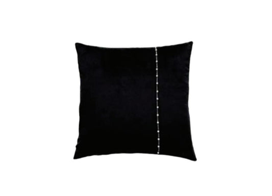 Almohada decorativa de 45 cm con cierre de cremallera y diseño sedoso Caviar de Evolved Home, color negro