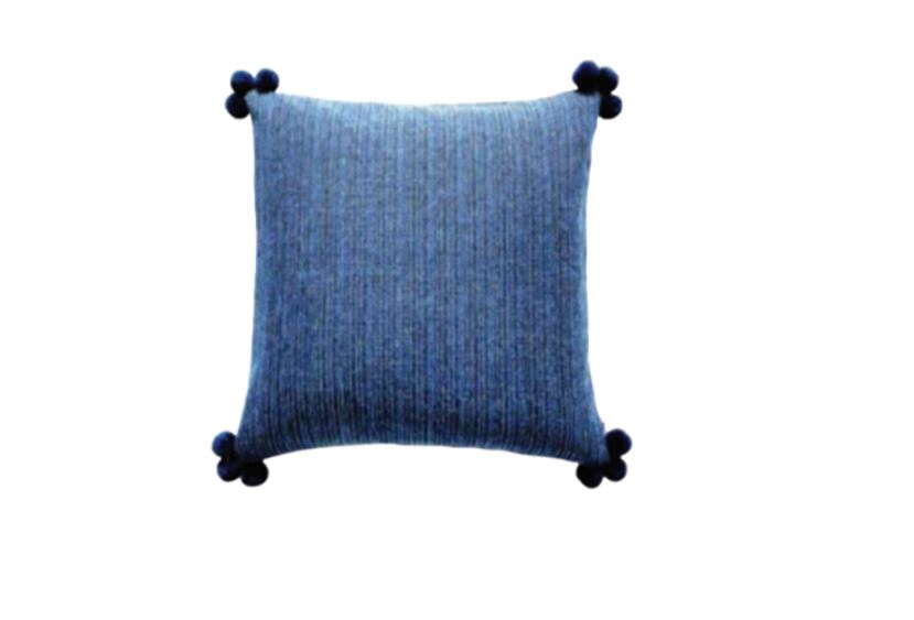 Evolved Home Pillow Talk Romance 18" Decorative Throw Pillow with Invisible Zipper - Navy