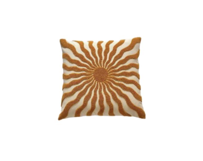 Evolved Home Sunlovers Sunset 18" Square Throw Pillow - Orange and Beige