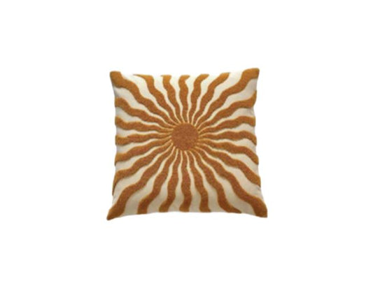 Evolved Home Sunlovers Sunset 18" Square Throw Pillow - Orange and Beige