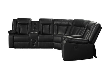 Kelley 40" Sectional Sofa with LED by Best Home- Black