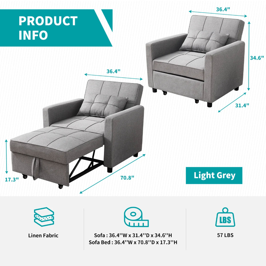 Dream Grey Body Pull Chair/Bed