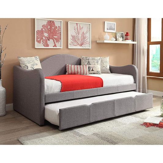 Brussels 81" Twin Upholstered Day Bed with Trundle by Powell - Gray